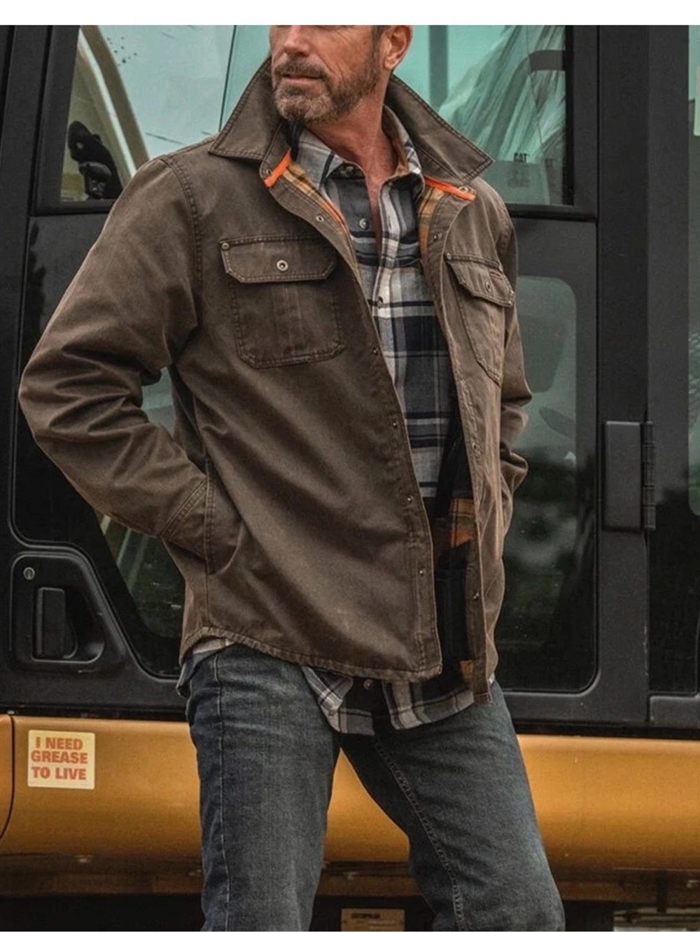 Legendary Whitetails Brown Waxed Canvas Flannel Lined Field Shirt Jacket Sz XLT